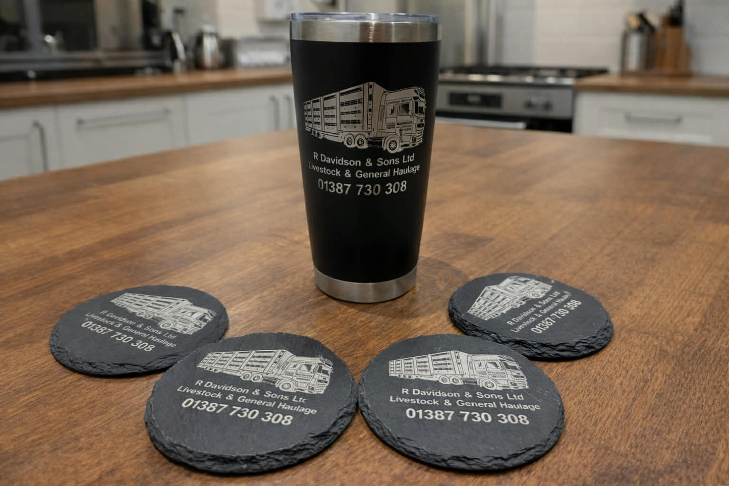 Laser Engraved Slate Coasters and Placemats