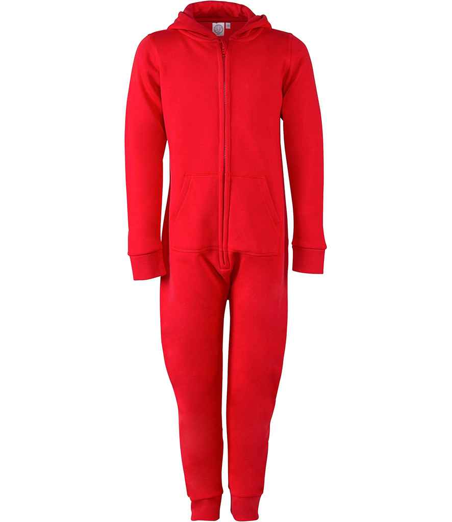 Bright red embroidered onesie