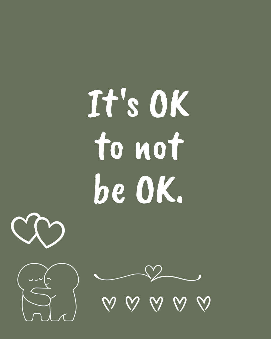 It's OK to not be OK printed Hoodie