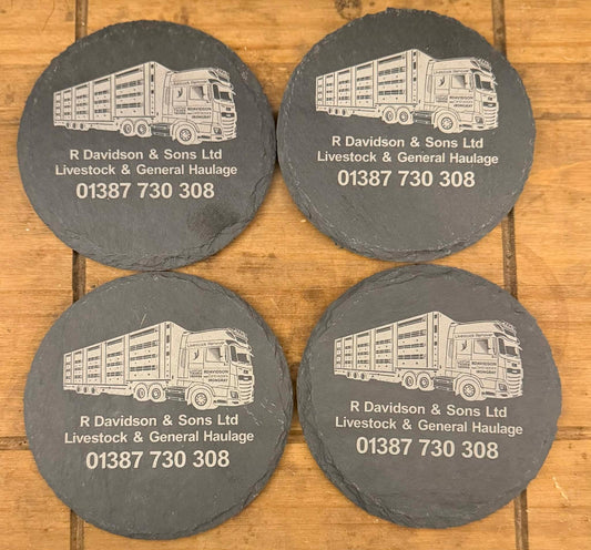 Laser Engraved Slate Coasters and Placemats