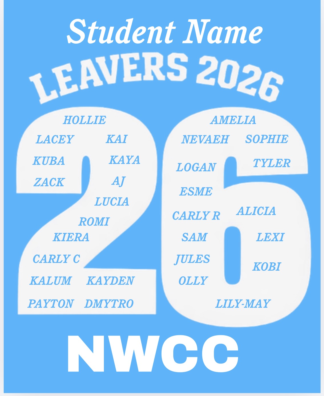 NWCC Leavers 2026 hoodie NAVY