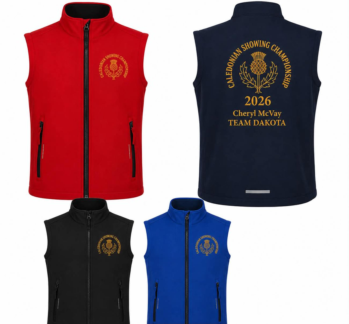 Caledonian Championship Soft Shell Kids Gilet Printed or Embroidered